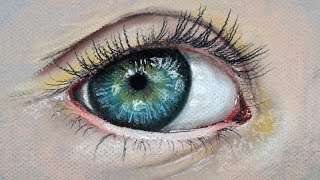 How to Draw a Realistic Eye with Pastels [upl. by Swarts916]