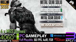 4 Metal Gear Solid Games PC Gameplay  RPCS3  Full Playable  PS3 Emulator  4k60FPS  2023 Latest [upl. by Knutson]