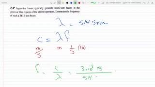 Find the frequency of an argon ion laser with a given wavelength 24 Optics [upl. by Houghton318]