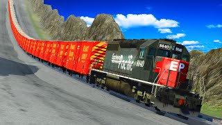 Train Accidents Derailments ✅ Super Downhill Rails END ✅ BeamNG DRIVE [upl. by Nevar]