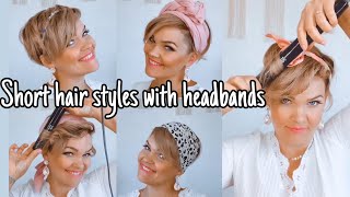 5 Headband styles for short hair [upl. by Allesig]