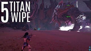 WE WIPED THEM WITH 5 TITANS  Official Extinction PVP  ARK Survival [upl. by Arracat]