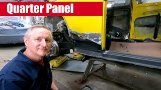 Rear Quarter Panel Install  64 VW Beetle [upl. by Kieryt]