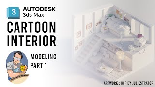 3ds max  Modeling Tutorial  Beginner  Cartoon Interior  Stylize Bedroom  Part 1 [upl. by Bryce]