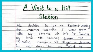 A visit to a hill station essay in english  write a paragraph describing a visit to a hill station [upl. by Ralf]