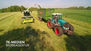 GrassilageHäckseln 2016Häckselkette  3 Fendt Claas Jaguar 950 Krone amp Bergmann Ladewagen [upl. by Emmery]