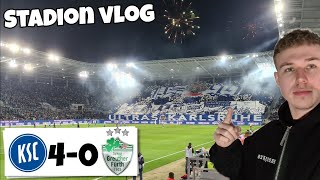 KARLSRUHER SC vs GREUTHER FÜRTH 40 Stadion Vlog🔥 Pyro Feuerwerk und Ultra Chroreo beim KSC [upl. by Eissac]