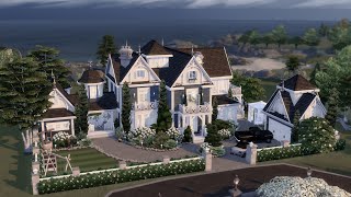 Coastal Mansion 🐚🌊  The Sims 4 Speed Build With CC [upl. by Ailehpo]