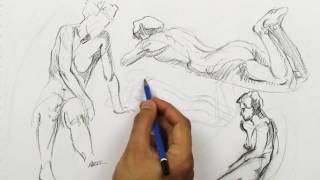 fusain 3 manières de placer le premier trait pour un croquis au fusain [upl. by Khano]