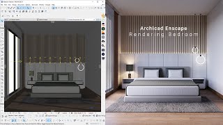 Archicad 25 amp Enscape Rendering Bedroom [upl. by Yalonda136]