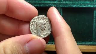 Ancient Roman silver denarius coin of emperor Severus Alexander [upl. by Ahsaz98]