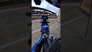 The day I lost my 🥜😅 yamahar1 fun jump racing [upl. by Ylrebmic]