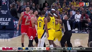 Zach LaVine amp Andrew Nembhard separated after tensions rise in Pacers vs Bulls  NBA on ESPN [upl. by Hannad78]