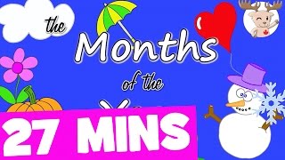 Months of the Year Song And More  27mins Kids Songs Collection [upl. by Aihsitan698]