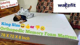 Unboxing and Overview of Wakefit quotOrthopedic Memory Foamquot King Size Mattress 78X72X8 Inch [upl. by Chan181]