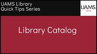 Quick Tips The Library Catalog [upl. by Byron]