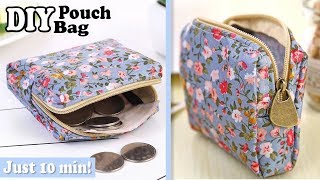 DIY CUTE ZIPPER COINS POUCH BAG TUTORIAL  Purse Woman or Kids You Can Easy Sew Yourself [upl. by Ursa672]