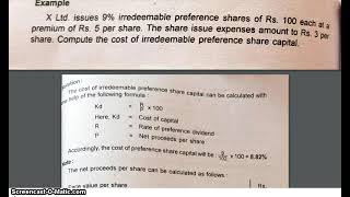 1 Computation of the cost of irredeemable preference share capital1 [upl. by Llertnahs]