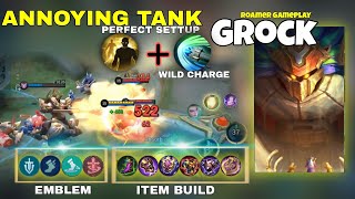 Grock Best Build and Emblem 2024  Annoying Tank  Grock Gameplay  MLBB  Mobile Legends [upl. by Lorilyn]