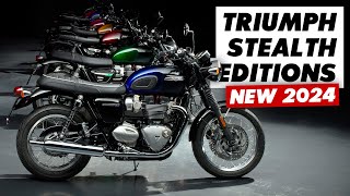 New Triumph Bonneville Stealth Editions Announced Speed Twin T120 Bobber amp More [upl. by Stesha803]