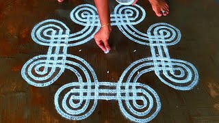 vinayaka chaturthi 2023 kolam🌹puratasi madham sangu kolam🌹vinayaka chavithi muggulu 2023🌹new rangoli [upl. by Nahpets]