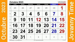 Calendario  Octubre 2023 [upl. by Melloney]