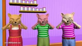 Three Little Kittens  3D Animation English Nursery rhyme for children with lyrics [upl. by Hoy]