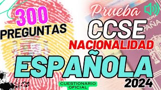 🛑🇪🇦 300 preguntas oficiales del Examen CCSE 2024 de la nacionalidad Española🛑🇪🇦 [upl. by Dlorag]