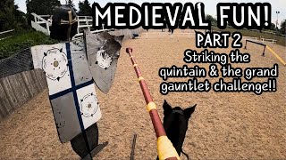 Striking the quintain Medieval jousting experience day Part 2  Jousting Gopro [upl. by Marder]