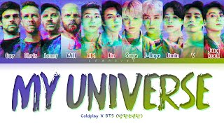 BTS X Coldplay My Universe Lyrics 방탄소년단 콜드플레이 My Universe 가사 Color Coded LyricsHanRomEng [upl. by Boyd935]