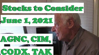 Stocks to Consider AGNC CIM CODX TAK [upl. by Nesyaj]