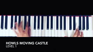 3 Levels of “Howls Moving Castle” on piano [upl. by Doig]