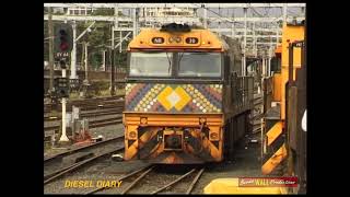 Australian diesel locomotives  NR30 amp NR52  Indigenous Livery  The Ghan  April 11th 1999 [upl. by Hnid]