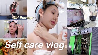 Self care vlog🛁how do I treat myself  self care shopping  full skincare faceampbody [upl. by Einnaffit]