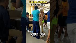 RHEINA KUMAIN SA JOLLIBEE DAET KASAMA SI LOLA NIYA kalingaprab [upl. by Pearla]