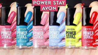 TODAS as 24 cores dos ESMALTES POWER STAY da Avon aplicadas nas unhas  Opinião e Resenha da coleção [upl. by Smukler]