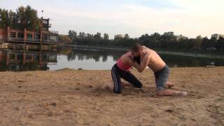 3 Beach Submission Grappling Two girls vs one man 24092010 [upl. by Octavian997]