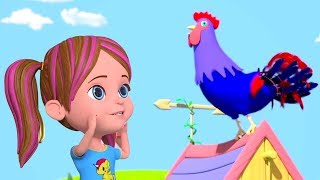 Cock A Doodle Doo  Kindergarten Nursery Rhymes for Children  Cartoon Songs by Little Treehouse [upl. by Yrac]