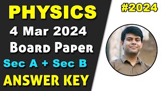 Physics 2024 Board Paper Full Answer Key  Sec A  Sec B  ICSE Class 10 [upl. by Demha]