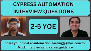 Software Testing Mock Interview Cypress Interview RD Automation Learning [upl. by Oirottiv592]