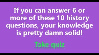 World History Trivia Quiz [upl. by Mercie937]