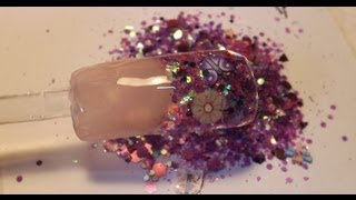 Using Chunky Glitter Mix with Builder Gel  Tutorial [upl. by Atiugal]