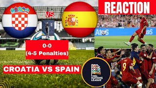 Croatia vs Spain 45 Penalties Reaction Live Nations League Final Football Match Highlights en Vivo [upl. by Giamo]