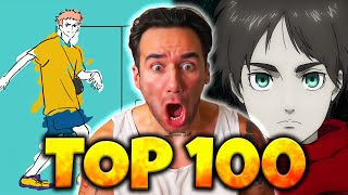 TOP 100 MOST LISTENED ANIME ENDINGS OF ALL TIME🔥  REACTION [upl. by Anelahs472]