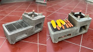 Creative Ideas To Make A Two in One Wood Stove From Old Styrofoam Box and Cement [upl. by Lyrred983]