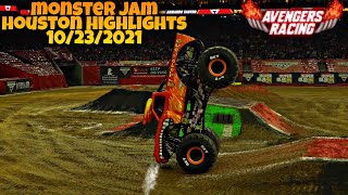 Monster Jam Houston Highlights 10232021 [upl. by Annaihr802]