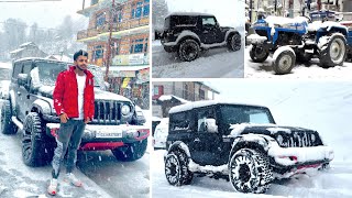 बर्फ में अपनी Thar ने System Hang कर दिया  2024 first Snowfall in Manali [upl. by Anikal]