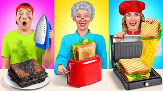 Défi De Cuisine Moi vs GrandMère  Gadgets de Cuisine et Astuces Parentales par Multi DO Challenge [upl. by Kcinom]