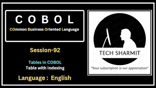 Table in COBOL Program  Indexed Table in COBOL Session92 English [upl. by Filmore]