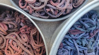 Marrying Overdyeing weaving potholder loops [upl. by Bein289]